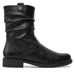Botki Tamaris. Czarne botki damskie Tamaris, bez obcasa, na płaskiej podeszwie, bez zapięcia. Za 419.99 zł.