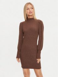 ONLY Sukienka dzianinowa Katia 15232502 Brązowy Comfort Fit. Brązowe sukienki damskie Only, s, bez wzorów, z dzianiny, bez kołnierzyka, bez ramiączek. Za 119.99 zł.