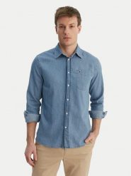 Tommy Hilfiger Koszula jeansowa MW0MW42431 Niebieski Regular Fit. Niebieskie koszule męskie Tommy Hilfiger, m, bez wzorów, z bawełny, bez kołnierzyka, bez ramiączek. Za 489.99 zł.