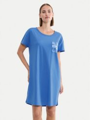 Triumph Koszula nocna 10225066 Niebieski Regular Fit. Niebieskie koszule nocne damskie Triumph, bez wzorów, z bawełny. Za 89.99 zł.