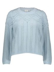 Vila Sweter w kolorze błękitnym rozmiar: XS. Niebieskie swetry klasyczne damskie Vila, xs, ze splotem, bez kołnierzyka. Za 65.54 zł.