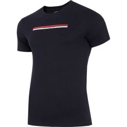 T-shirt męski TSM224 - ciemny granat. T-shirty męskie 4f, m, bez wzorów, bez kołnierzyka. W wyprzedaży za 39.99 zł.