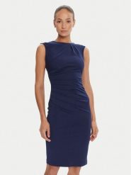 Rinascimento Sukienka koktajlowa CFC0125332003 Granatowy Slim Fit. Niebieskie sukienki damskie RINASCIMENTO, xs, bez wzorów, z syntetyku, wizytowe, bez kołnierzyka, bez ramiączek. Za 339.99 zł.