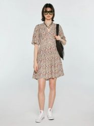 Sukienka damska mini z wiskozy z nadrukiem kremowa Viana 103. Białe sukienki damskie Big Star, l, bez wzorów, z koronki, bez kołnierzyka, bez ramiączek, mini. Za 199.99 zł.