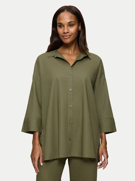 Triumph Koszula Summer 10222569 Zielony Oversize. Zielone koszule damskie Triumph, bez wzorów, z bawełny, bez kołnierzyka, bez ramiączek. Za 139.99 zł.