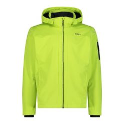 Kurtka turystyczna z kapturem CMP. Żółte kurtki męskie CMP, bez wzorów, z softshellu, sportowe, z kapturem. Za 411.25 zł.