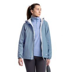 Kurtka Damska Tayah II Wodoodporna. Szare kurtki damskie Trespass, l, bez wzorów, z materiału, z kapturem. Za 464.99 zł.