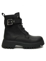 Timberland Trzewiki Mid Lace Boot TB0A6FBWW021 Czarny. Czarne botki damskie Timberland, ze skóry, bez obcasa, na płaskiej podeszwie, bez zapięcia. Za 749.99 zł.