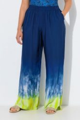 Damskie Spodnie palazzo nadruk batikowy szeroka nogawka elastyczny pas. Spodnie materiałowe damskie Ulla Popken, bez wzorów, z materiału, plus size. Za 239.99 zł.