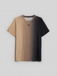 4F Koszulka treningowa szybkoschnąca męska - pomarańczowa S. Brązowe t-shirty sportowe męskie 4f, m, z włókna, bez ramiączek, do biegania. Za 139.99 zł.