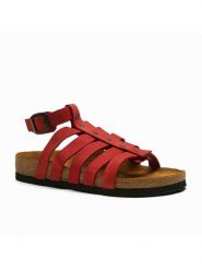 Comfortfusse Skórzane sandały "Ares" w kolorze czerwonym rozmiar: 40. Czerwone sandały damskie Comfortfusse, bez wzorów, z nubiku, bez obcasa. Za 252.99 zł.