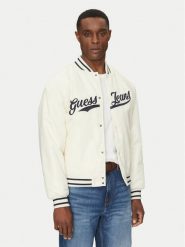 Guess Jeans Kurtka bomber M5RL54 WHAA2 Beżowy Regular Fit. Brązowe kurtki męskie Guess Jeans, m, z aplikacjami, z jeansu, bez kaptura. Za 399.99 zł.