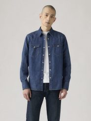 Levi's Koszula dżinsowa - Regular fit - w kolorze granatowym rozmiar: L. Niebieskie koszule męskie Levi's, l, bez wzorów, z bawełny, bez kołnierzyka, bez ramiączek. Za 166.32 zł.