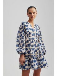 By Malina Sukienka "Ariella" w kolorze kremowo-niebieskim rozmiar: S. Brązowe sukienki damskie BY MALINA, s, bez wzorów, z wiskozy, bez kołnierzyka, bez ramiączek, mini, rozkloszowane. Za 359.32 zł.