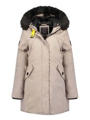 Geographical Norway Parka "Cherifa" w kolorze szarobrązowym rozmiar: M. Brązowe parki damskie Geographical Norway, m, z aplikacjami. Za 250.35 zł.
