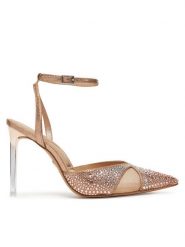 Aldo Sandały Dunmere 13964849 Złoty. Żółte sandały damskie Aldo, bez wzorów, z materiału, bez obcasa, na szpilce. Za 359.99 zł.