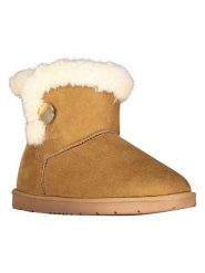 Geographical Norway Botki zimowe "Oneigebout" w kolorze jasnobrązowym rozmiar: 36. Brązowe botki damskie Geographical Norway, na zimę, z futra, bez obcasa, bez zapięcia. Za 121.99 zł.