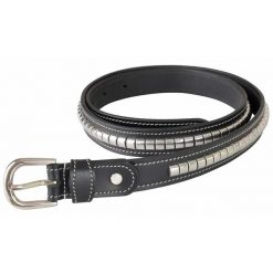 Pasek klinowy T de T. Czarne paski męskie T DE T, bez wzorów, z materiału, eleganckie. Za 174.50 zł.