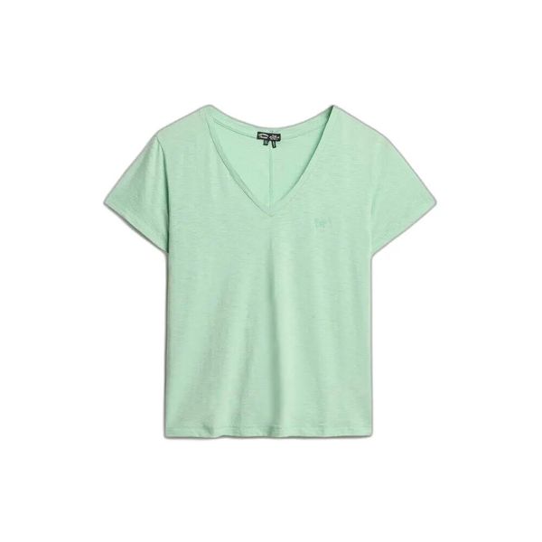 Koszulka damska z dekoltem w serek z haftem Superdry Slub. Zielone bluzki sportowe damskie Superdry., xl, z aplikacjami, bez kołnierzyka. Za 128.10 zł.