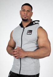 Milwaukee S Bluza z kapturem zapinana na suwak - Szary Melange. Szare bluzy sportowe męskie GORILLA WEAR, bez wzorów, z bawełny, bez kołnierzyka, bez ramiączek. Za 280.00 zł.