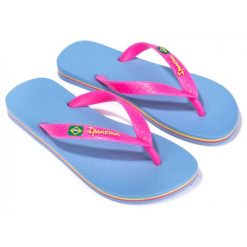 Japonki basenowe damskie Ipanema Clas Brasil II. Niebieskie klapki damskie Ipanema, bez wzorów, z materiału, bez obcasa. Za 75.04 zł.