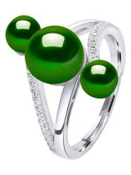 Pearl Addict Srebrny pierścionek z perłami rozmiar: onesize. Szare pierścionki damskie Pearl Addict, z cyrkonią, srebrne. Za 316.24 zł.