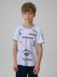 4F Koszulka meczowa replika domowa z sezonu 2025/26 dziecięca 4F x Projekt Warszawa - biała 110/116. Białe koszulki dziewczęce 4f, l, bez wzorów, z dzianiny, bez ramiączek. Za 179.99 zł.