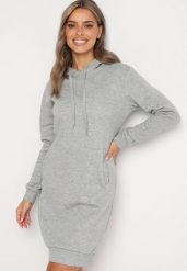 Jasnoszara Tunika Bluza z Bawełną Kapturem i Sznurkami Mivilora. Szare bluzy z kapturem damskie Born2be, l, z bawełny. Za 69.99 zł.