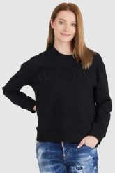 VALENTINO GARAVANI Czarna bluza damska z wytłaczanym logo. Czarne bluzy bez kaptura damskie Valentino Garavani, s, prążkowane. W wyprzedaży za 1,799.99 zł.