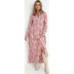 Różowo-Czerwona Sukienka Koszulowa Fabillus. Czerwone sukienki damskie Born2be, na imprezę, na lato, l, bez wzorów, z tkaniny, boho, bez kołnierzyka, bez ramiączek, maxi, koszulowe. W wyprzedaży za 111.99 zł.