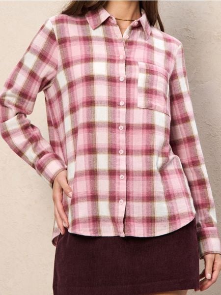 Koszula w kratę z kieszonką - wielobarwny. Koszule damskie Sinsay, l, bez wzorów, bez kołnierzyka, bez ramiączek. Za 49.99 zł.