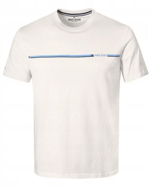 Klasyczny T-Shirt z Logo - Pako Jeans - Jasny Beż (Ecru). T-shirty męskie Pako Jeans, l, bez wzorów, z bawełny, bez kołnierzyka. Za 79.00 zł.