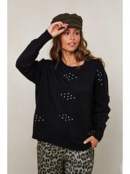 Soft Cashmere Sweter w kolorze czarnym rozmiar: 38/40. Czarne swetry klasyczne damskie Soft Cashmere, bez kołnierzyka. Za 107.97 zł.
