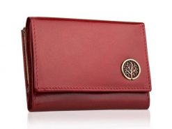 Portfel damski BETLEWSKI BPD-BF-14 CZERWONY. Czerwone portfele damskie Betlewski, bez wzorów, ze skóry. Za 149.00 zł.