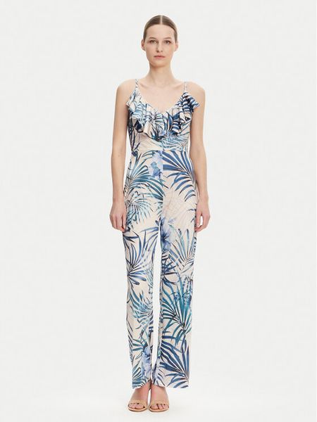 Guess Kombinezon W5GD72 KBAC2 Niebieski Regular Fit. Niebieskie kombinezony damskie Guess, xs, z aplikacjami, z syntetyku, bez kołnierzyka, bez ramiączek. Za 389.99 zł.