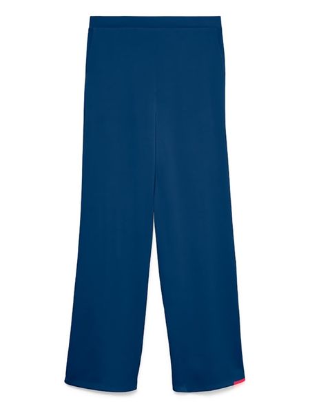 Vero Moda Spodnie w kolorze granatowym rozmiar: L. Niebieskie spodnie materiałowe damskie Vero Moda, bez wzorów, z materiału. Za 139.95 zł.