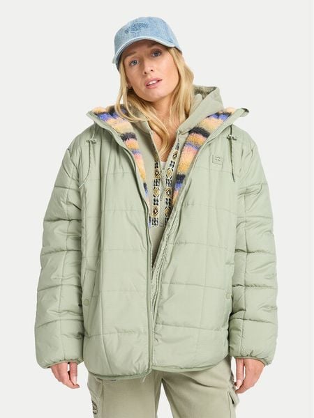 Billabong Kurtka przejściowa Happy Camper EBJJK00165 Zielony Regular Fit. Zielone kurtki damskie Billabong, xs, bez wzorów, z syntetyku, bez kaptura. Za 329.99 zł.