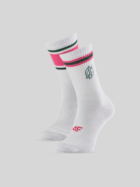 4F Skarpetki długie (2-pack) damskie - białe 39-42. Białe skarpetki damskie 4f, bez wzorów, z bawełny. Za 49.99 zł.