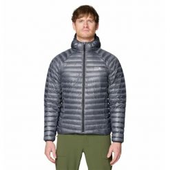 Kurtka z kapturem Mountain Hardwear Ghost Whisperer™. Niebieskie kurtki męskie MOUNTAIN HARDWEAR, bez wzorów, z puchu, sportowe, z kapturem. Za 1,634.90 zł.
