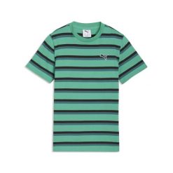 Młodzieżowa koszulka Essentials w paski PUMA. Zielona bluzki damskie Puma, m, bez wzorów, bez kołnierzyka. Za 99.00 zł.