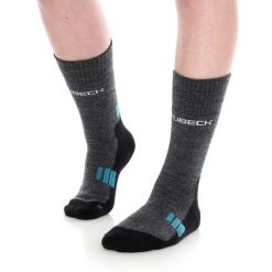 Skarpety damskie trekkingowe z wełną merino Brubeck Trekking Light. Niebieskie skarpetki damskie Brubeck, bez wzorów, z elastanu. Za 64.99 zł.
