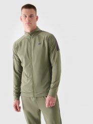 4F Bluza treningowa szybkoschnąca męska - oliwkowa/khaki 3XL. Brązowe bluzy bez kaptura męskie 4f, bez wzorów, z dzianiny, sportowe, bez kołnierzyka, bez ramiączek. W wyprzedaży za 99.99 zł.