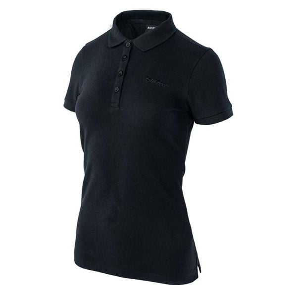 Koszulka polo damska Hi-Tec Lady Romso - czarna, Rozmiar XL. Czarne bluzki damskie Hi-tec, xl, bez wzorów, z bawełny, sportowe, bez kołnierzyka, bez ramiączek. Za 54.99 zł.