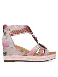 Laura Vita Sandały Facyo 72 Różowy. Czerwone sandały damskie Laura Vita, bez wzorów, ze skóry, bez obcasa, na koturnie. Za 449.99 zł.