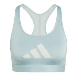 Biustonosz dla kobiet adidas Powerreact. Zielone biustonosze sportowe damskie Adidas, bez wzorów, z materiału. Za 145.80 zł.