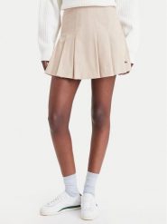 Lacoste Spódnica plisowana JF8001 Beżowy Regular Fit. Brązowe spódniczki damskie Lacoste, bez wzorów, z bawełny, plisowane. Za 659.99 zł.