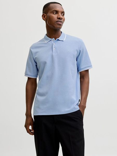 Jack & Jones Koszulka polo "Prblaethan" w kolorze błękitnym rozmiar: M. Niebieskie koszulki polo męskie Jack & Jones, m, bez wzorów, bez ramiączek. Za 64.95 zł.