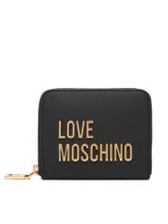LOVE MOSCHINO Portfel JC5613PP1NKD0000 Czarny. Czarne portfele damskie Love Moschino, bez wzorów, ze skóry. Za 299.99 zł.
