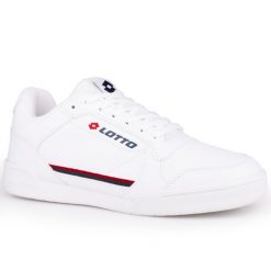 Buty sportowe do chodzenia unisex Lotto NANDU. Białe buty sportowe na co dzień męskie Lotto, z materiału, bez zapięcia, trekkingowe. Za 138.00 zł.