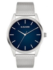 S.Oliver Zegarek kwarcowy w kolorze srebrno-granatowym rozmiar: onesize. Szare, analogowe zegarki męskie S.Oliver, metalowe. Za 217.99 zł.